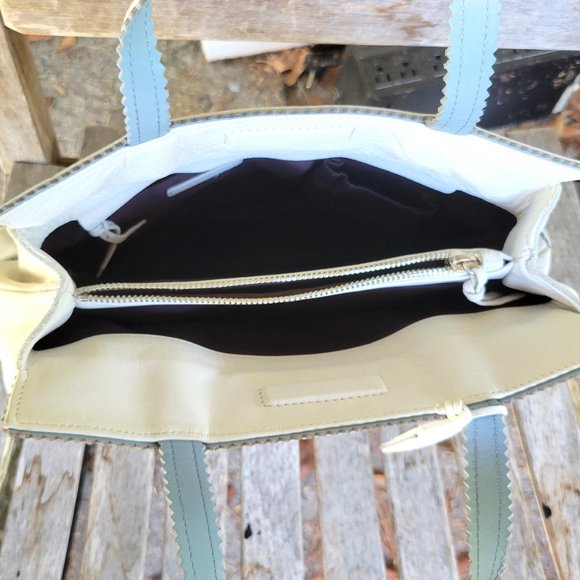 ANTONIO MELANI Off White Nubuck Leather Satchel Bag - Picture 4 of 7